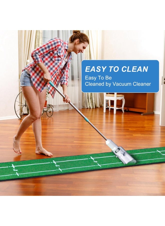 Golf Putting Mat Indoor & Outdoor Professional Golf Practice Putting Green Mat with Distance Marker Anti Slip Backing Golf Training Mat Golf Accessories Golf Portable Matt - Image 4